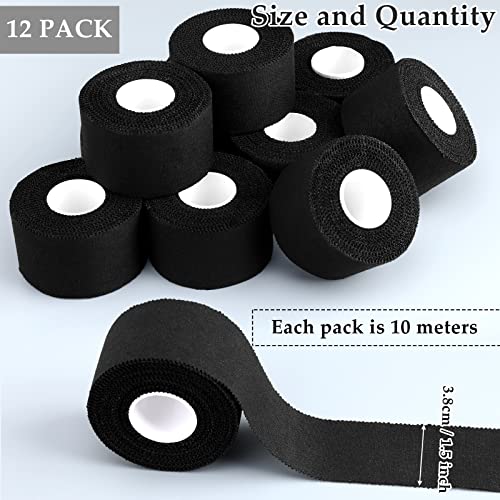 130 Yard 1.5 Inch Black Athletic Sports Cotton Tape Pre Wrap Easy Tear - color: Black, size: 1.5 In