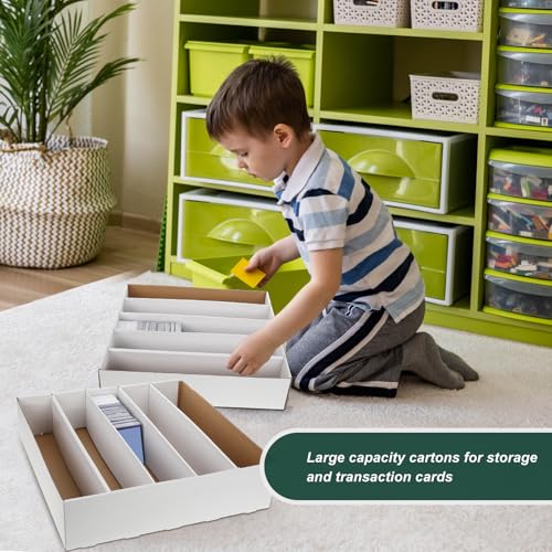 3 Pcs Trading Card Storage Boxes 5000 Count Card Organizer with Dividers