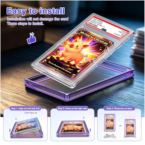For PSA Graded Card Slab Protector Case Purple - color: Purple