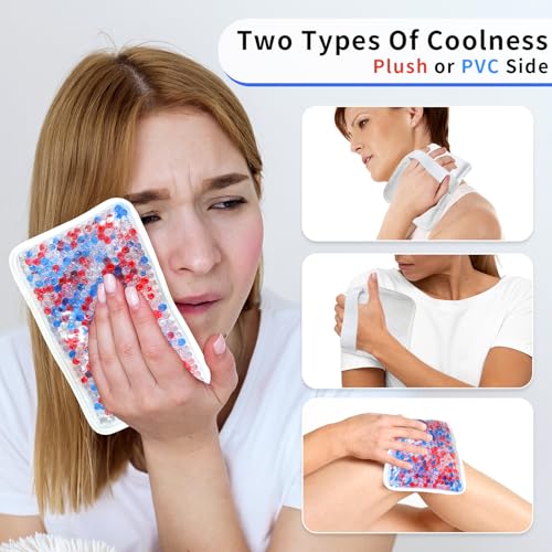 Gel Ice Pack for Injuries Ice Bag with Strap-1 Pack Reusable Hot Cold Pack - color: White-1 Pack