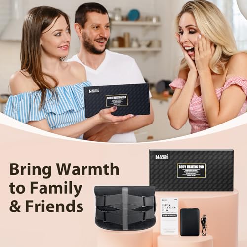 Cordless Heat Pads with Massage for Back Pain Relief, Portable Heated Belt for Lower Back with 3 Heat Levels & 3 Vibration Modes, 5000mAh Rechargeable Heated Back Support with Adjustable Strap