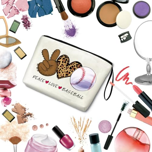 Baseball Gifts for Women Girl Zipper Bag Funny Gifts for Baseball Lover Baseball Stuff Sport Season Gifts at the Games Day Present Makeup Bag Birthday Christmas Gifts for Her Sister Friends BFF - style: Baseball