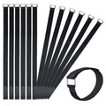 24 inch Hook and Loop Cable Strap - Reusable Fastening Strap - 12 PACK 1 inch Wide Nylon Cable Cinch Wrap - size: 1 x 24 in