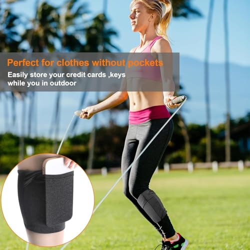2 Pack Leg Phone Holder, Cell Phone Leg Straps Ankle Wallet Thigh Holder Wallet Calf Straps Adjustable Arm Pouch Non Slip Sports Armband Storage Bag for Equestrian Jogger Running Workout