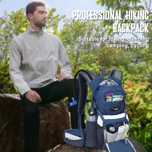 N NEVO RHINO Hydration Backpack, 18L Hiking Backpack with 3L Water Bladder - color: Blue