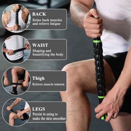 Muscle Roller Deep Tissue Massage Stick Cellulite Roller Fascia Blaster Lymphatic Drainage Massager for Muscle Soreness Tightness Physical Therapy(Blue Black) - color: Blue Black