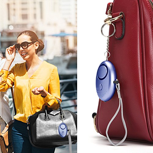 Personal Alarm for Women, 10Pcs 140dB Self Defense Keychain LED Light - color: Colorful