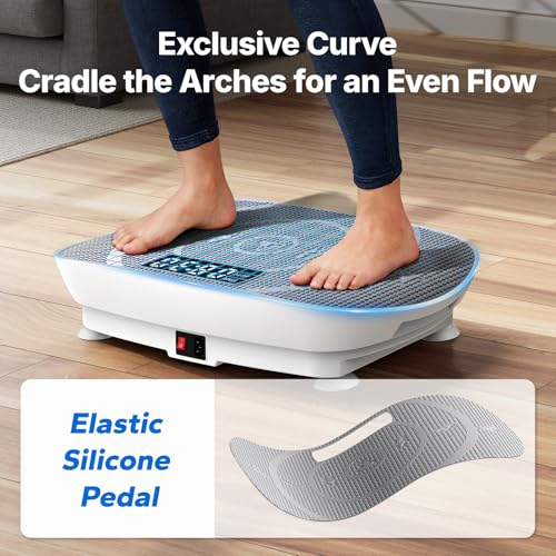 Merach CV30 Curved Vibration Plate Exercise Machine for Lymphatic Drainage - color: Grey