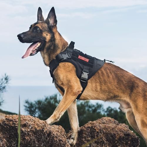 OneTigris Tactical Dog Harness with Handle No-Pull Adjustable for Small Dog - color: Black, size: X-Small