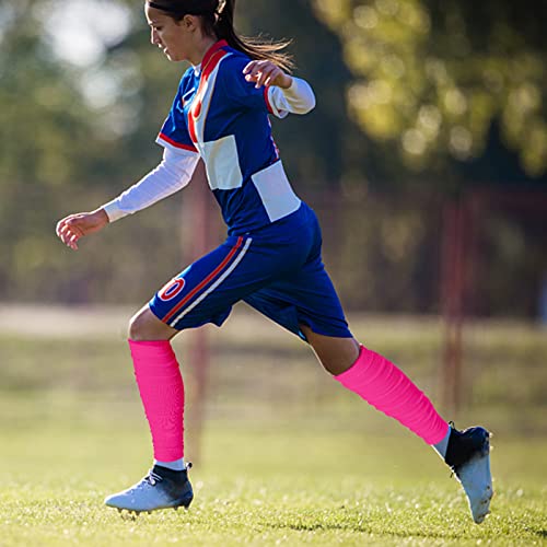 Pink Football Scrunch Leg Sleeves for Men Women,Calf Leg Compression Sleeve for Kids/Adults Boys Youth Athletes Running.Elastic Soccer Basketball Leg Sleeves.Football Accessories. - color: Pink