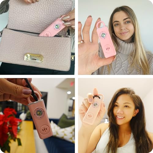 Rechargeable Personal Safety Alarm for Women, 3 Pack, Black Pink Blue - color: G - Black&Pink&Blue