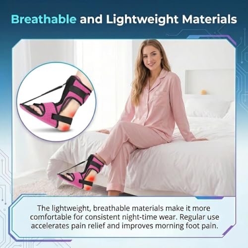 Plantar Fasciitis Night Splint for Women, Pink, One Size Fits All - color: ROSE RED