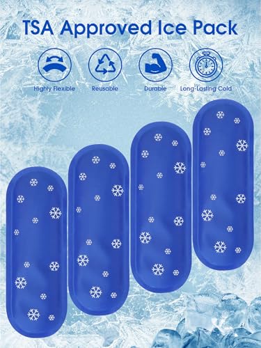 4-Pack Replacement Ice Packs for zepbound Cooler Case, Reusable Long-Lasting Gel Packs for Diabetic Travel Bag, TSA Approved Leak-Proof Cooling Packs for Medication & Pen Carrying Case (Small) - color: Blue