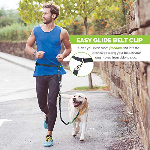 Tuff Mutt Waist Hands Free Dog Leash for Walking Running Hiking - color: gray/teal