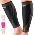 Copper Calf Compression Sleeves for Men Women, Shin Splint Relief, Grip - color: Black, size: X-Large
