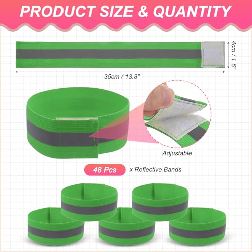 PATIKIL Reflective Bands for Wrist Arm Ankle Leg High Visibility Band - color: Grass Green