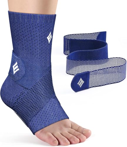 NEENCA Compression Ankle Sleeve with Removable Figure-8 Strap - color: Blue, size: X-Large