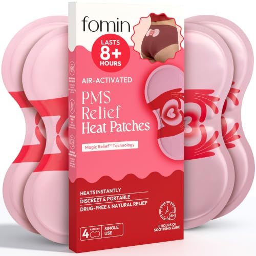 FOMIN PMS Relief Heat Patches (4 Pack) - Menstrual Cramp Relief - size: 4 Count (Pack of 1)