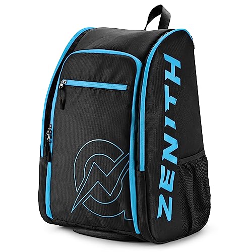 A11N SPORTS Tournament Pickleball Bag Backpack for Men & Women, Holds 4 Paddles, Shoe Compartment, Fence Hook - color: Black/Blue