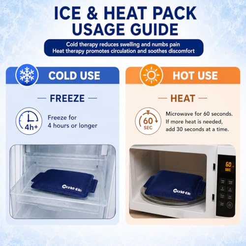 Reusable Gel Ice Pack Wrap for Ankle Upper Arm Injuries with Strap, 9x4.5''