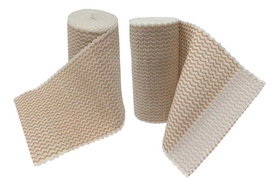 4" Elastic Bandage Wrap with Self-Closure, 2-Pack – 15 ft Stretched – Latex-Free, Reusable, Washable – Compression Support for Sprains, Injuries, Swelling, Sports Recovery - size: 4"