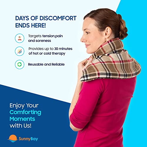 SunnyBay Extra Large Microwave Heating Pad, Microwavable Heavy Weighted Full Body Moist Hot Pack and Washable Fleece Cover, 10x24 Inches, 2.8 lbs (London) - color: Unscented London