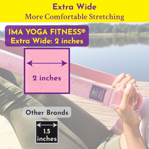Extra-Wide 2 Inch Cotton Yoga Strap: Stretching, Physical Therapy, Exercise - color: Pink, size: 10 feet