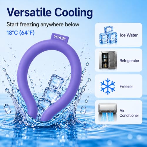 Neck Cooling Tube Wraps, Reusable Ice Ring Neck Cooler for Hot Weather - color: Navy