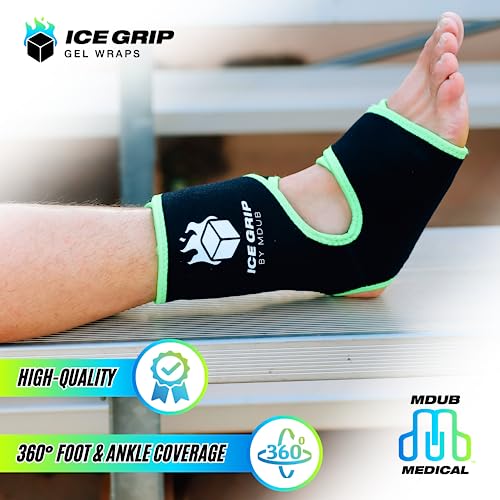 Foot Ankle Hot & Cold Ice Wrap Post Surgery Compression Reusable Gel Pack for Injury Flexible for Inflamation, Post-Surgery, Ankle, Foot, Soccer, Basketball, Recovery Relief Therapy