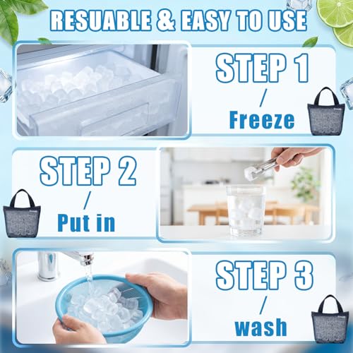 202 Pcs Reusable Ice Cubes for Coolers, BPA Free Refreezable Plastic Ice Cubes with Storage Bag for Drinks Whiskey Coffee Bars Outdoor Party Baths Enthusiasts
