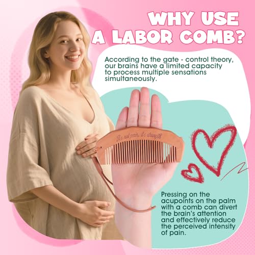 Wooden Birth Comb, Pregnancy Essentials for labor pain - color: Wooden Birth Comb