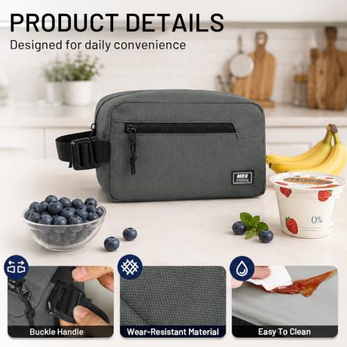 MIER Small Freezable Snack Bags Frozen Mini Cooler with 2 Gel Packs, Gray - color: Gray