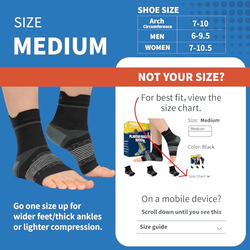 3 Pairs Plantar Fasciitis Socks Ankle Compression Sleeve with Arch Support - color: Black（3 pairs）, size: Medium