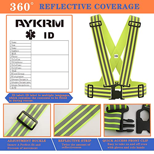 AYKRM 9 color High Visibility Reflective Vest Running Gear High Vis Adjustable Safety Vest - color: Yellow
