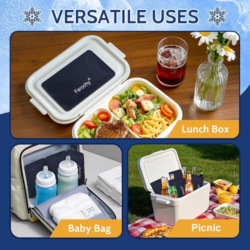 Reusable Ice Packs for Lunch Boxes, 4Pcs Soft Ice Packs for Cooler Gel Pack - color: Navy