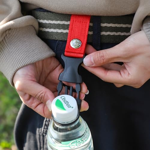 2PCS Portable Water Bottle Holder Convenient Water Bottle Clip for Easy Hydration During Outdoor Activities, Red - color: Red