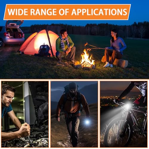 MAKDAK 2PC Keychain Flashlight Rechargeable Cob Keychain Work Light 7 Modes 1600Lumen High Lumen Flashlights for Emergencies,EDC - color: (Orange and Blue)*1PC