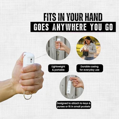 Police Magnum Keychain Pepper Spray Flip Top Safety 2 Pack 1/2oz - Maximum Heat Strength OC with Dye - Tactical Small Compact Case Holder - for Women & Men's Self Defense - Made in The USA - color: WHITE
