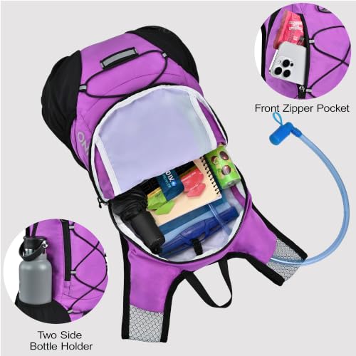 Lightweight Hydration Backpack, Running Backpack with 2L Water Bladder - color: Pink