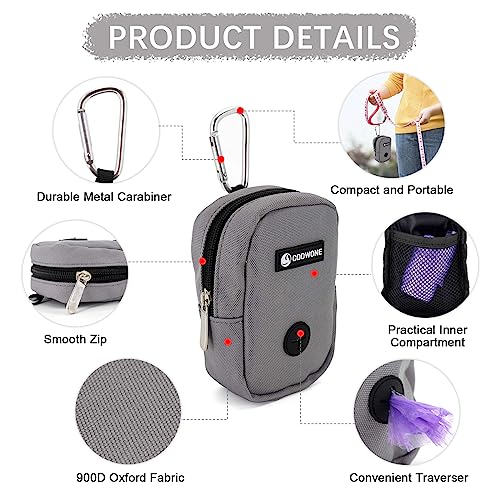 Small Treat Pouch Dog Treat Dispenser with Waste Bag Dispenser for Leash Walking, Portable, Poop Bag Holder, Hand Free, Gray - color: Gray