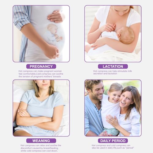 Hot/Cold Breast Gel Ice Packs Breastfeeding Cooling/Heat Pad Pain Relief - color: Purple