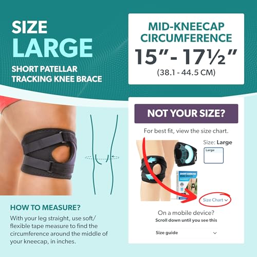 BraceAbility Patella Knee Brace for Women and Men - Patella Stabilizer Brace for Kneecap Dislocation, Patellofemoral Pain, Runners Knee, Tendonitis, MCL LCL Arthritis, Patellar Tendon, ACL Support (L) - size: Large
