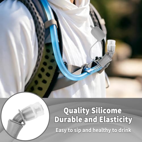Hydration Bladder Bite Valve Replacement Mouthpiece Fit for Any Water Backpack and Most Brands, with Manual Switch Valve - color: 2 Pack 4501 degree grey-A
