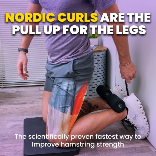 NordStick Nordic Hamstring Curl Strap - Original Nord Stick Exercise Set for Home and Travel - 5 Second Set Up - style: Original - Ruby Red