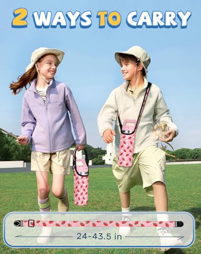 Miss Adola Kids Water Bottle Carrier, 14-20 Oz, Strawberry - color: Strawberry, size: Fits for 14-20 oz