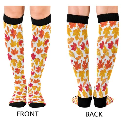Wusikd Heartbeat Symbol Compression Socks for Women and Men Circulation Black Long Socks for Athletic Running 1 - color: Maple