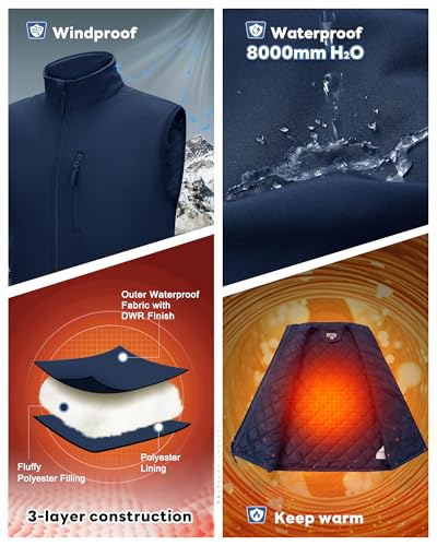 Outdoor Ventures Men's Golf Vest Outerwear Quilted Casual Lightweight - color: Dark Blue, size: Medium