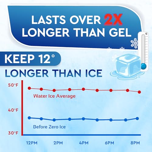 Reusable Ice Packs for Coolers and Lunch Box, Long Lasting 12 Hours, 4 Pack - size: 8.8 oz / 250 Grams