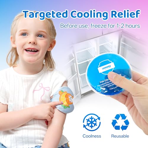samply Small Gel Ice Packs, 4 Mini Reusable Cold Packs with 2 Cute Covers - color: Blue