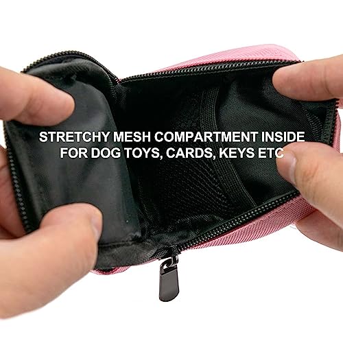 Dog Treat Pouch Dog Poop Bag Holder for Leashes, Pets Snack Container With Inner Small Bag, Puppy Supplies Perfect for Training and Walking - color: Pink 2